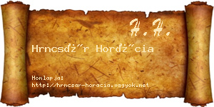 Hrncsár Horácia névjegykártya